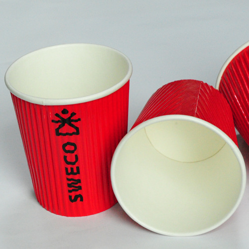 定制4OZ竖款条纹瓦楞纸杯|高档热饮奶茶咖啡|一次性奶茶杯|热饮杯